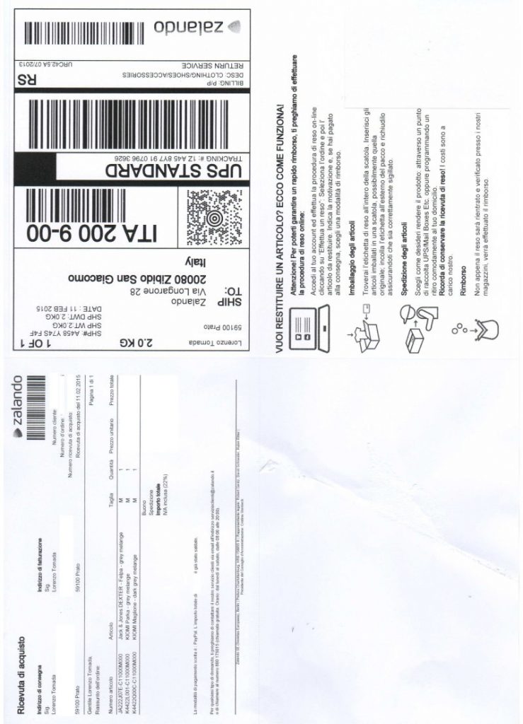 zalando-ricevuta